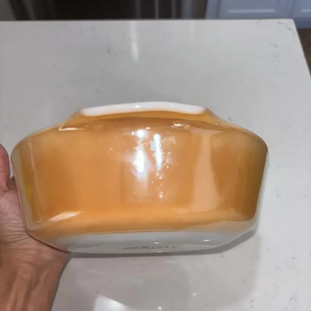 Vintage Fire-King Peach Luster Casserole Baking Dish #437 1 1/2 Qt Milk Glass